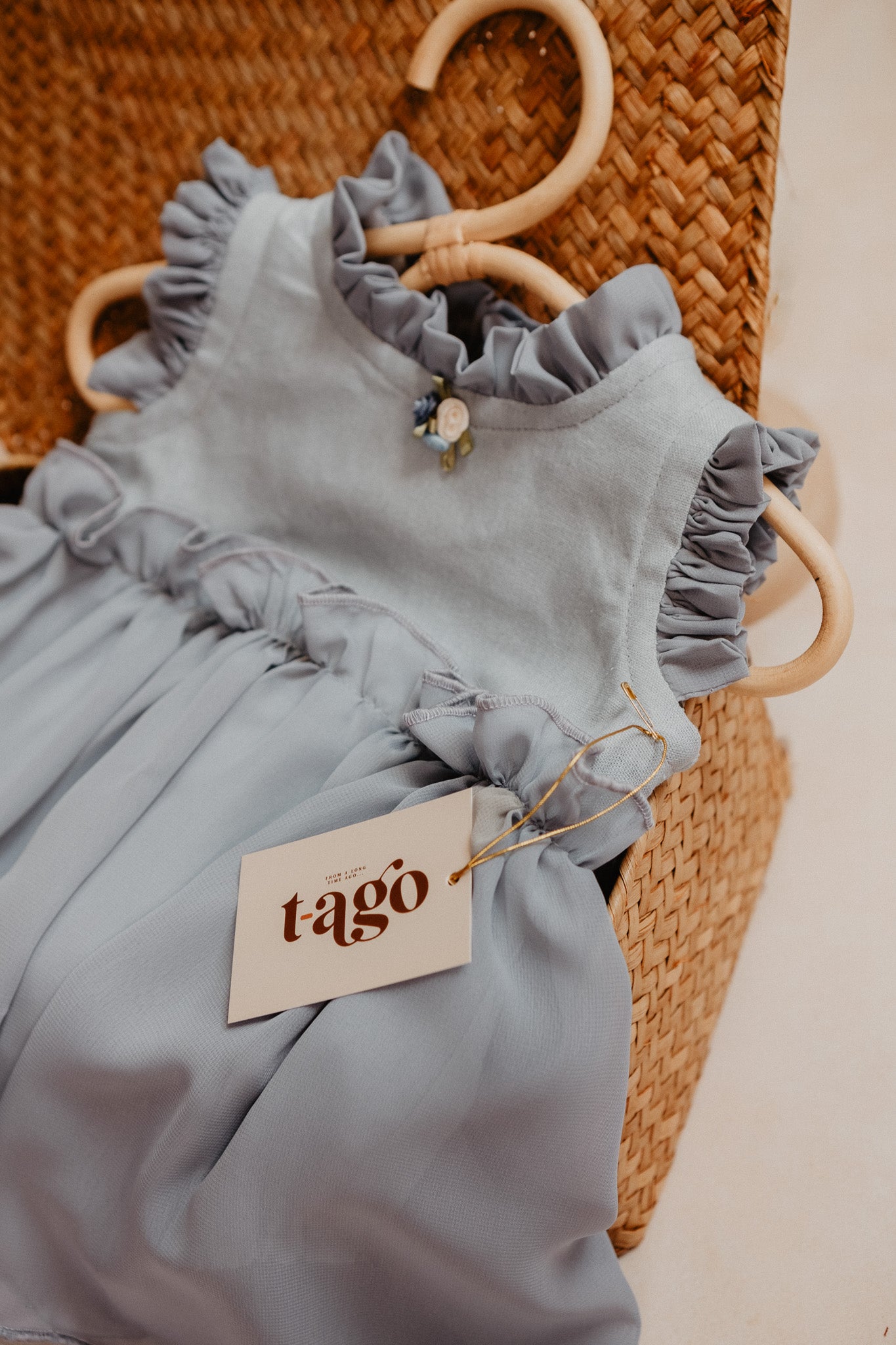 Classic Blue  Ruffles Dress