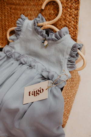 PRE ORDER Classic Blue  Ruffles Dress