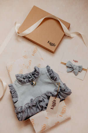 PRE ORDER Classic Blue  Ruffles Dress