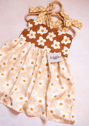 Color Block Retro Flower Dress (pre-order)