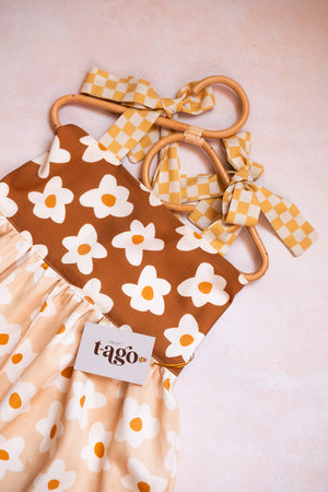 Color Block Retro Flower Dress (pre-order)