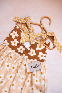 Color Block Retro Flower Dress (pre-order)