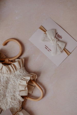 Newborn Ivory Cream Pearls Dress