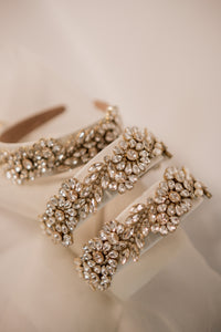 White & Gold Flowers Headband