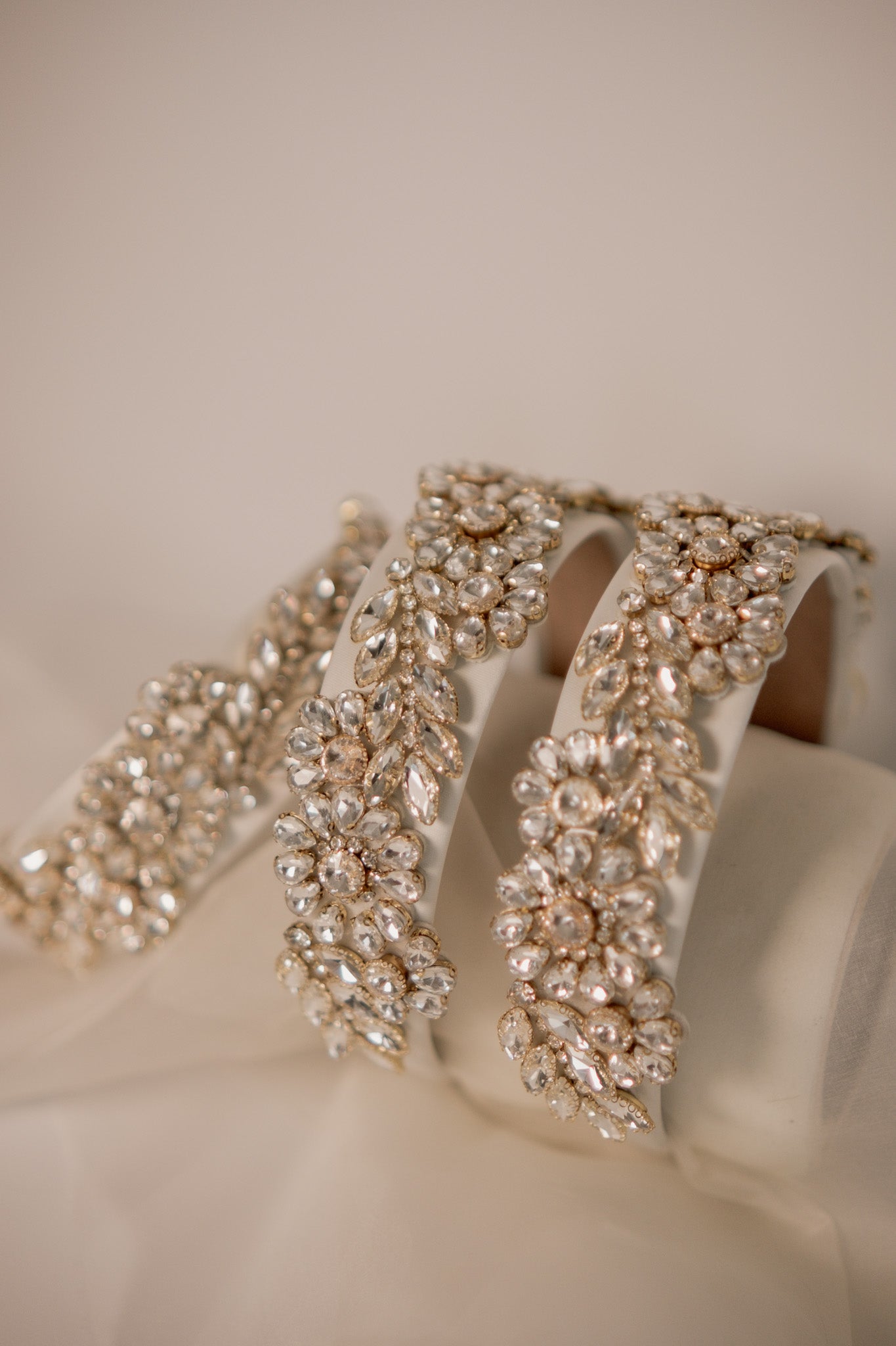 White & Gold Flowers Headband