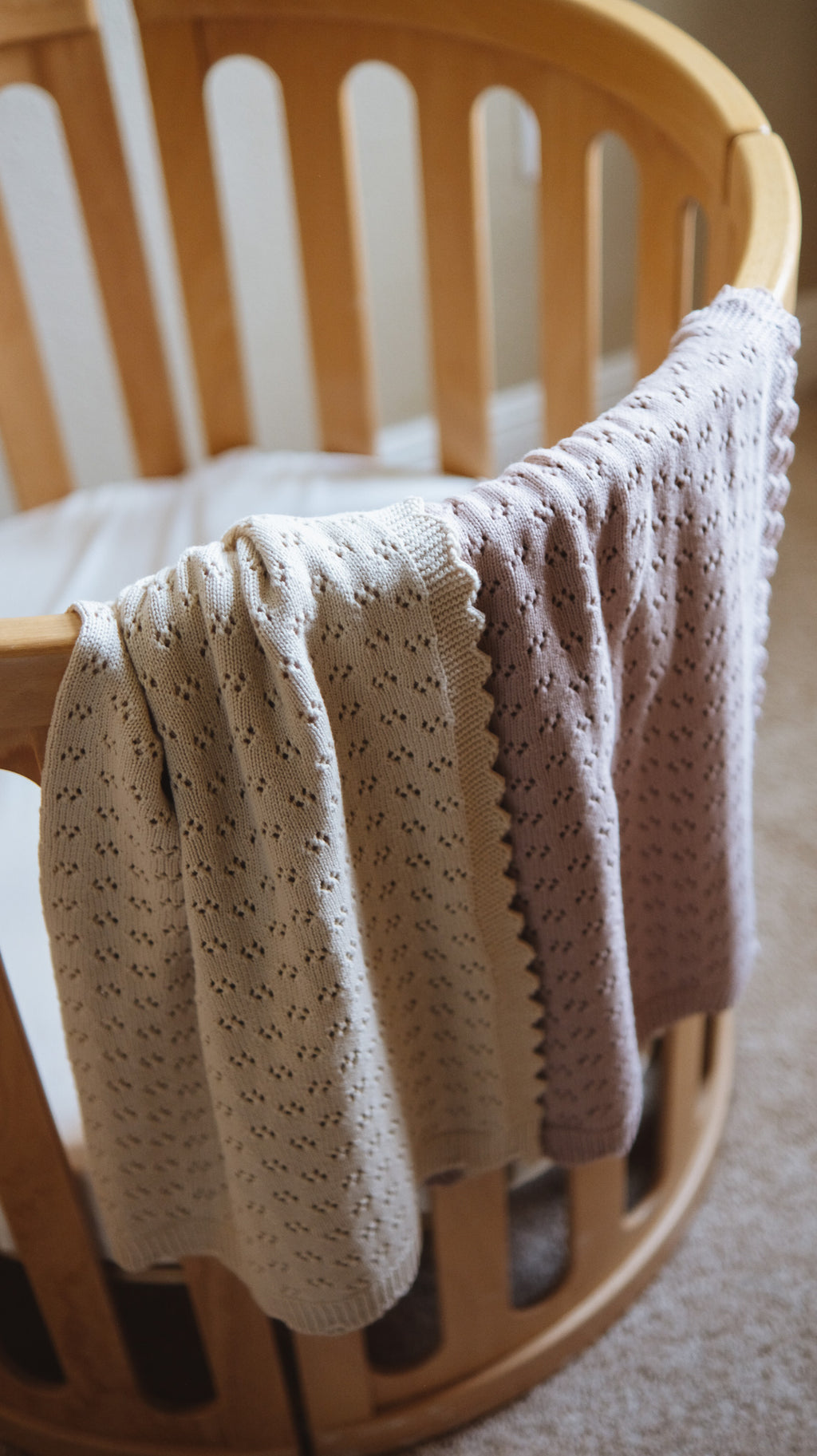 Grace Knitted Cotton Baby Blanket