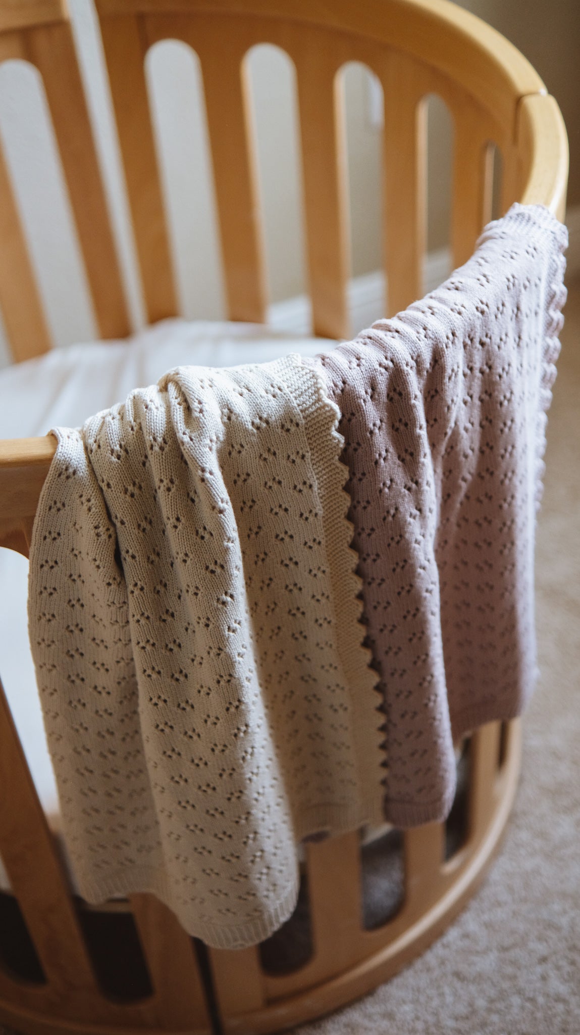 Grace Knitted Cotton Baby Blanket
