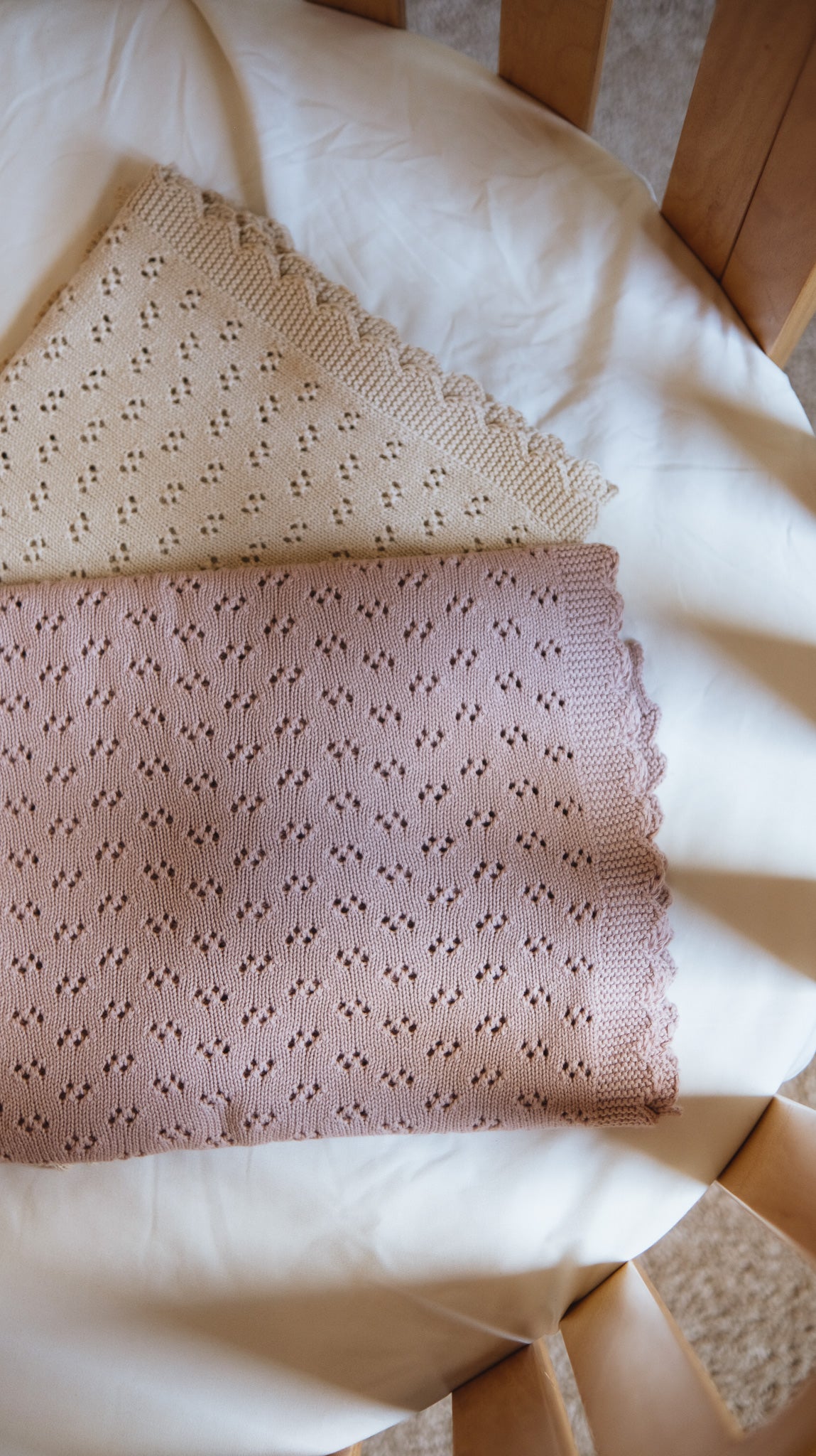 Grace Knitted Cotton Baby Blanket