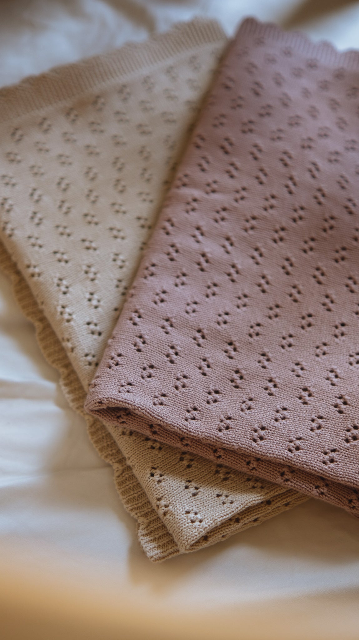 Grace Knitted Cotton Baby Blanket