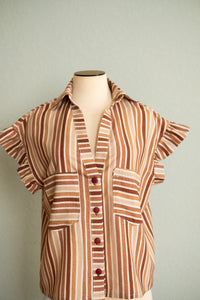 Ruffles Retro Disco  Graphic Blouse (Pre-Order)