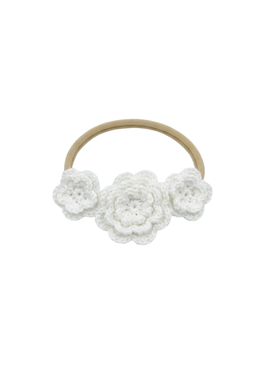 Handmade Crochet Triple Flower Headband