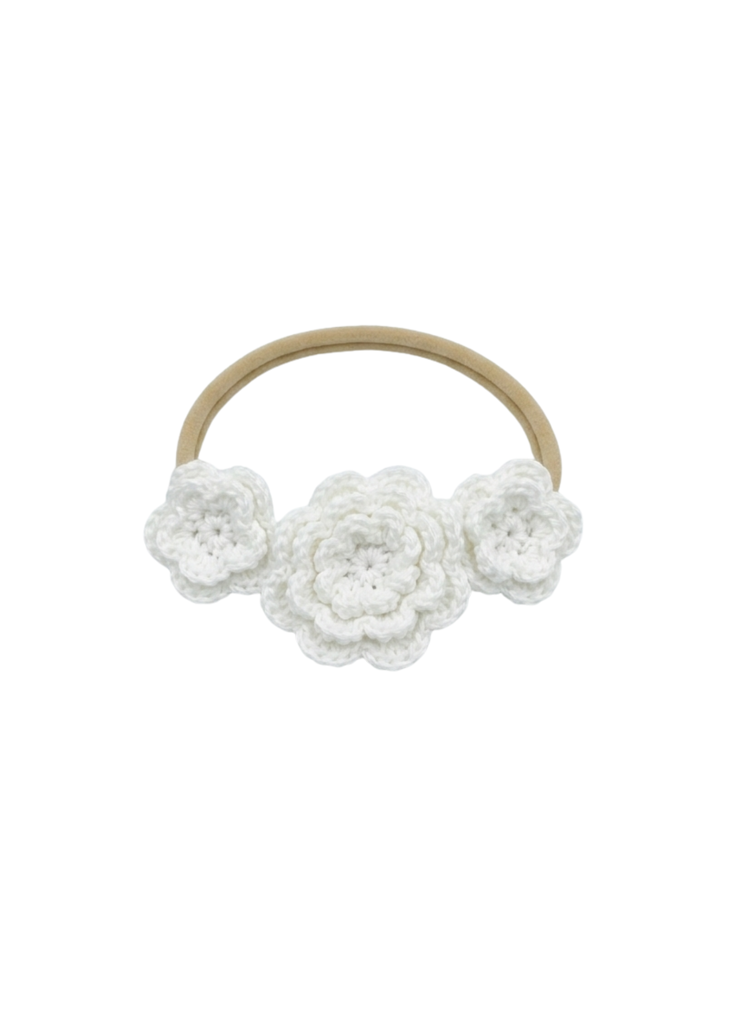 Handmade Crochet Triple Flower Headband