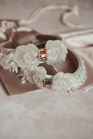 White Baguettes Headband