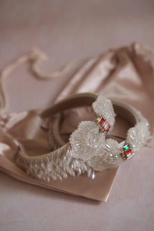 White Baguettes Headband