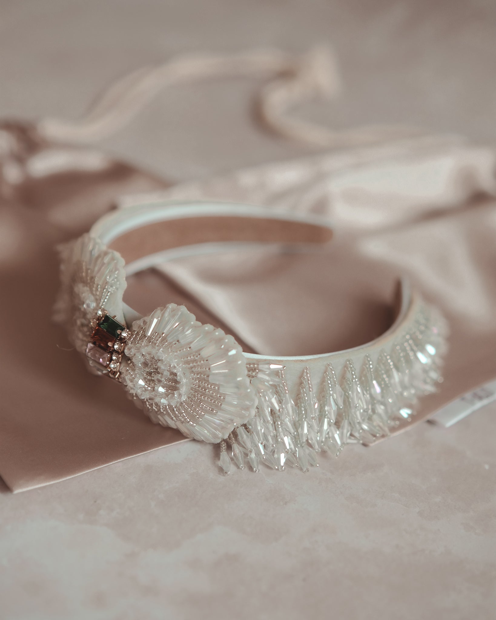 White Baguettes Headband
