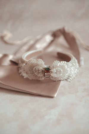 White Baguettes Headband