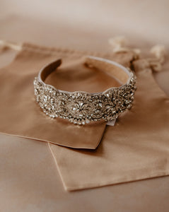 Silver Flowers Headband