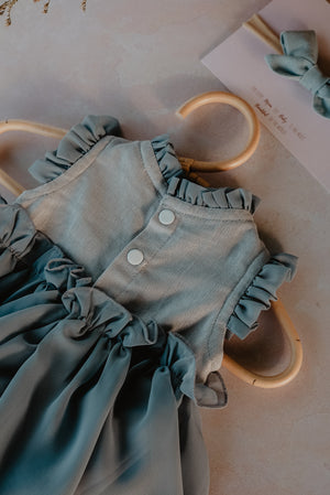 PRE ORDER Classic Blue  Ruffles Dress
