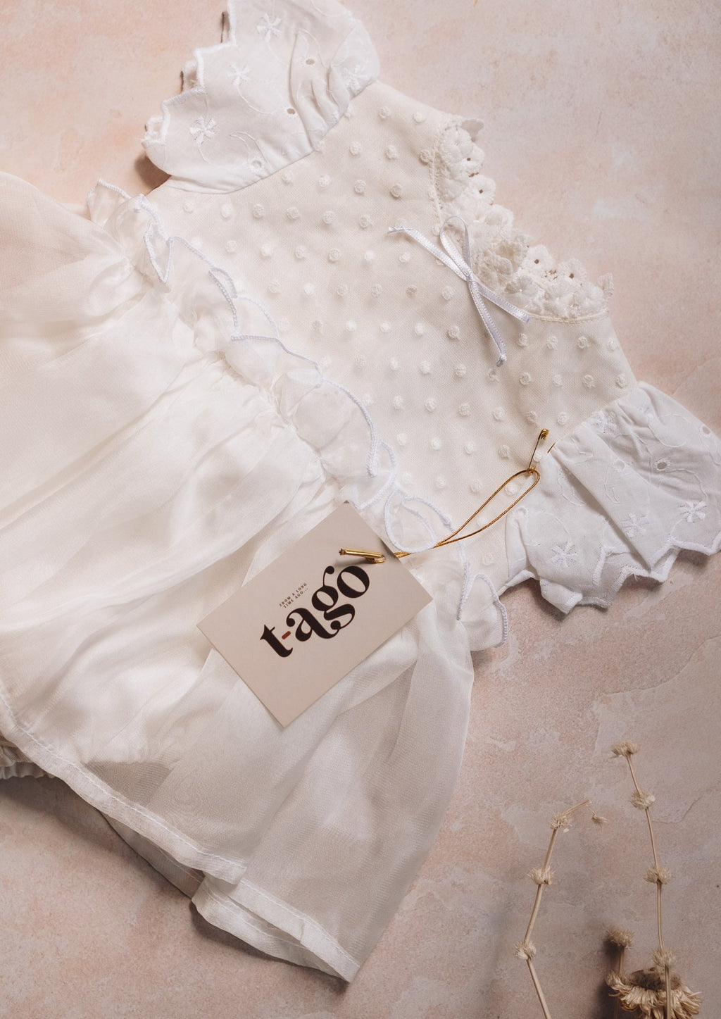 Newborn Polkadots White Dress