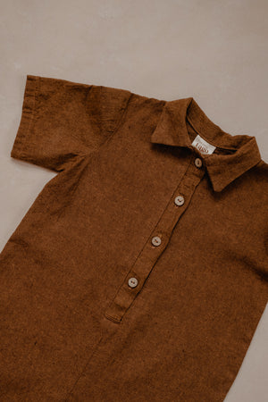 Camel Linen Vintage Bodysuit - PRE ORDER