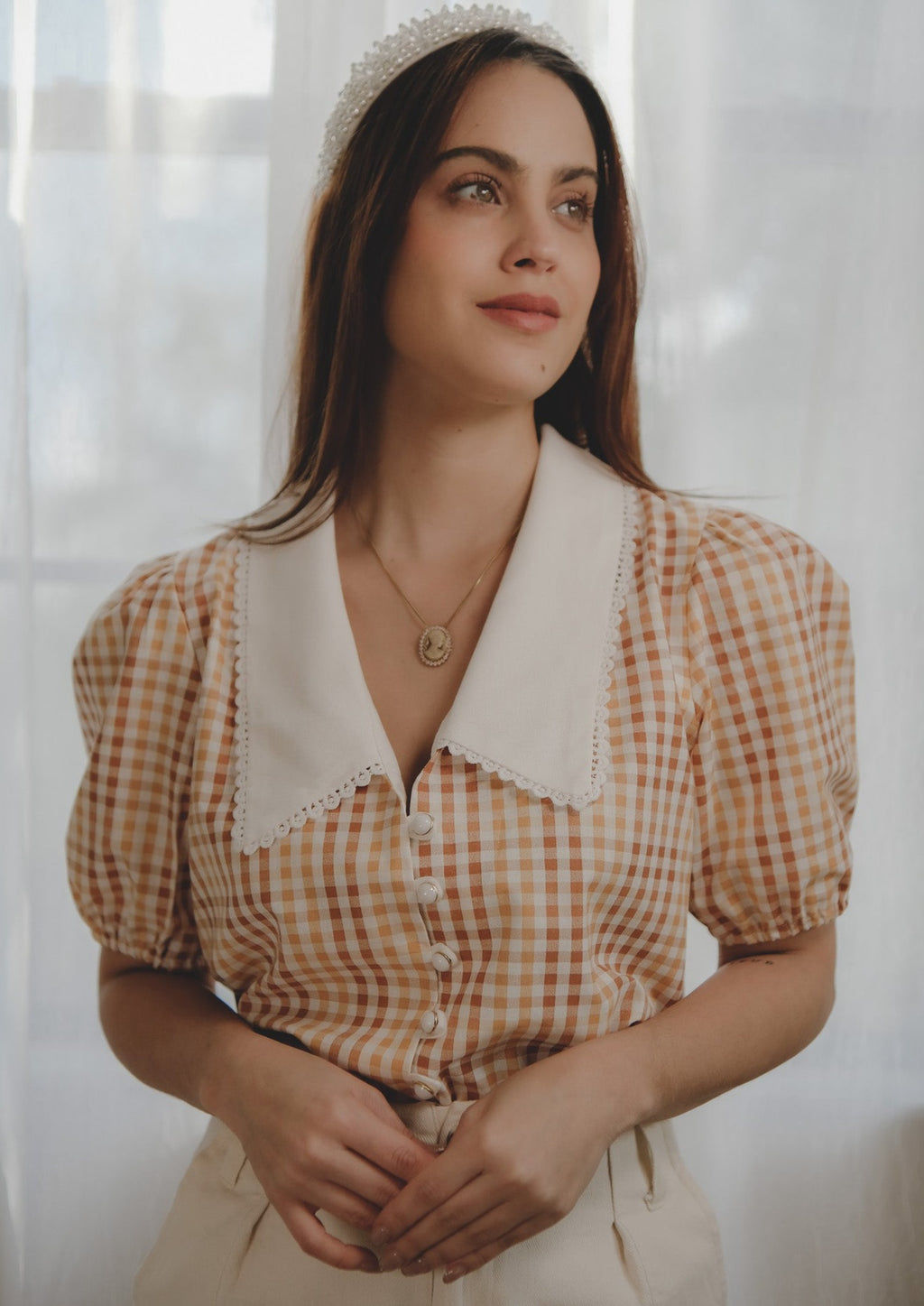 Tiny Gingham Blooming Shirt