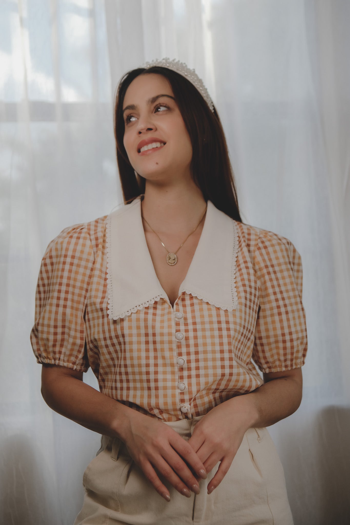 Tiny Gingham Blooming Shirt